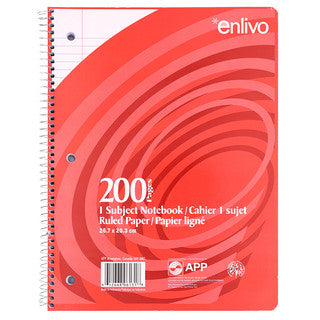 APP Coil Exercise Book, Ruled, 10.5"x8", 200pg