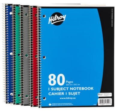NOTEBOOK SPIRAL RULED 80PG