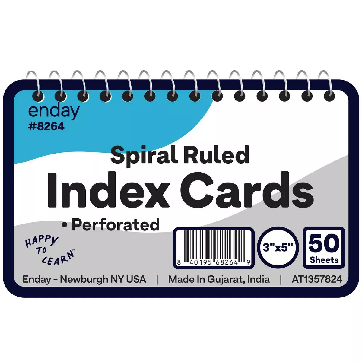 Enday 200 ct. Ruled White Index Card