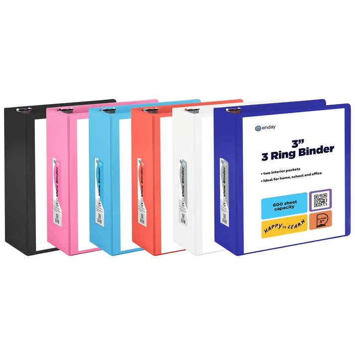 Enday 3" Inch D-Ring Binder