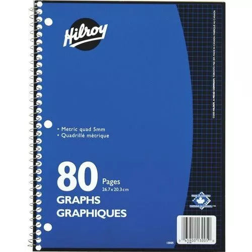 NOTEBOOK SPIRAL GRAPH 80P.