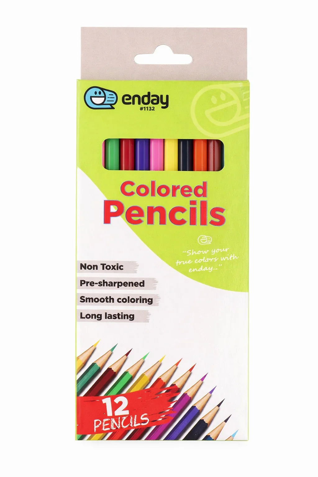 12 SHARPENED COLORED PENCILS