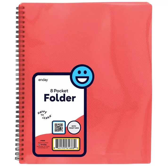 8 pocket folder with front view