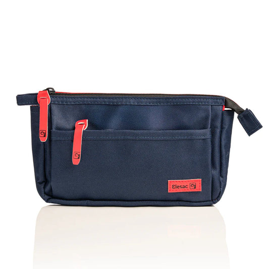Elesac Blue Red Multi Pocket Pencil Case