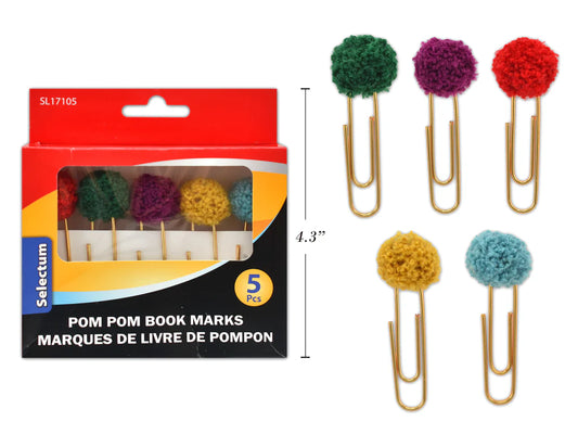 5 PC. POM POM BOOK MARK