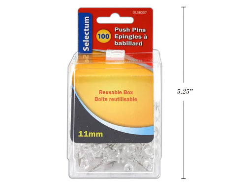 CLEAR PUSH PIN 100pc